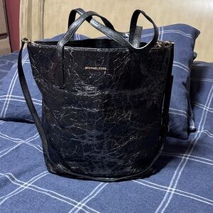 Michael Kors Textured Black Shoulder Bag